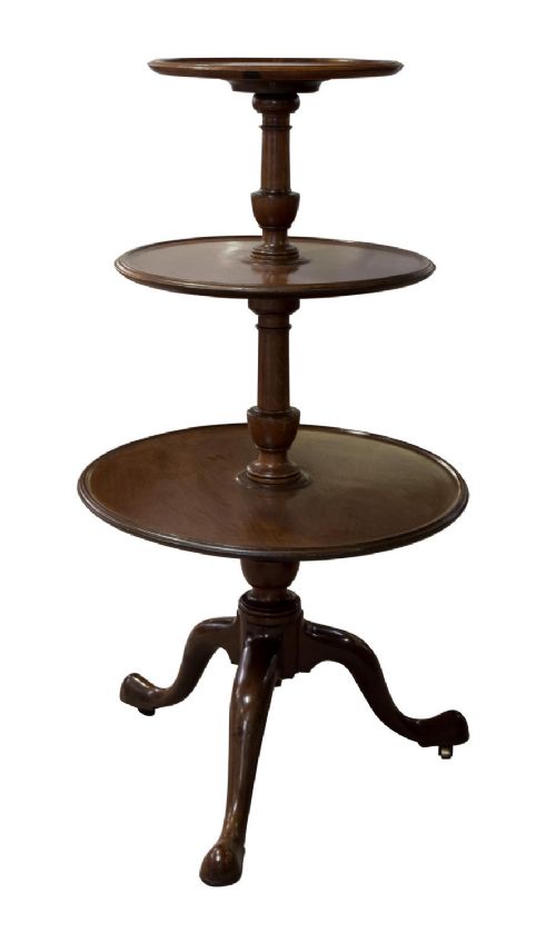 Regency Mahogany Dumb Waiter on Original Castors