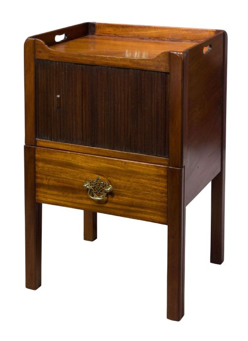 Georgian Tambour Bedside Commode