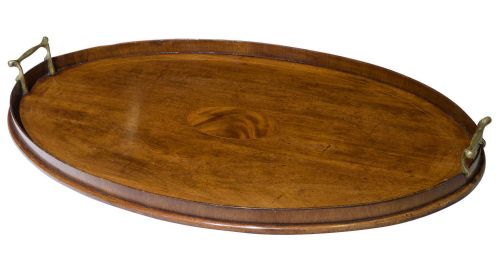19thcentury Oval Mahogany Tray