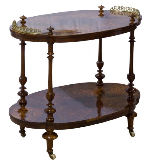 Victorian Burr Walnut Etagère