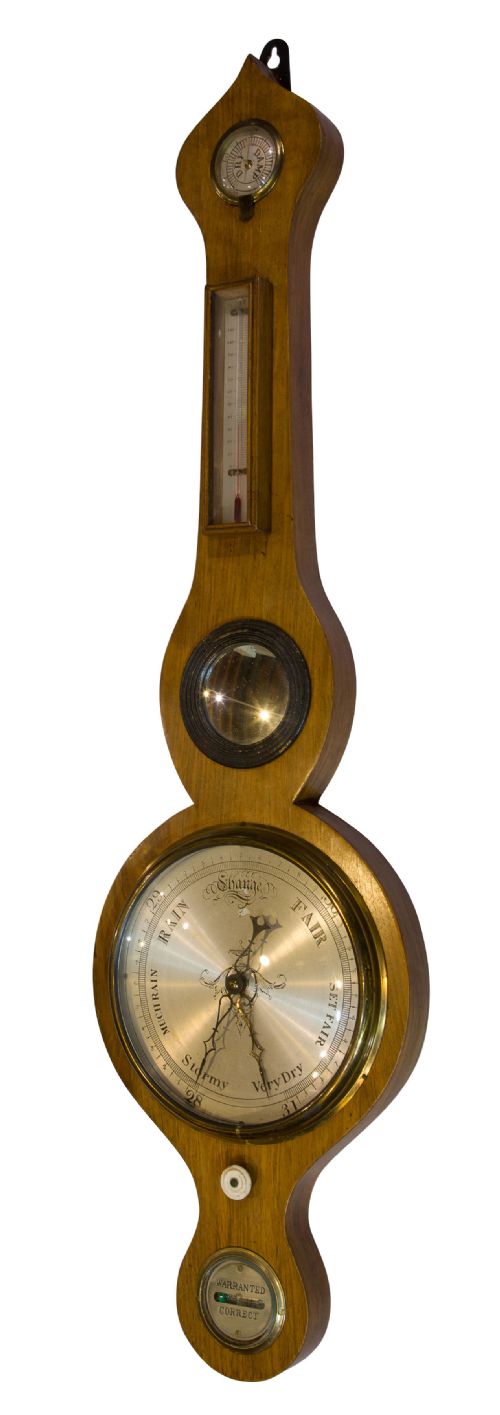 19thc Mahogany Cased Mercury Banjo Barometer