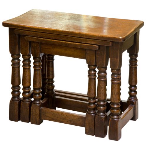 Nest of Three Oak Tables