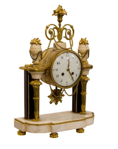 Louis Xvi Style French 19thc Marble Mantel Clock