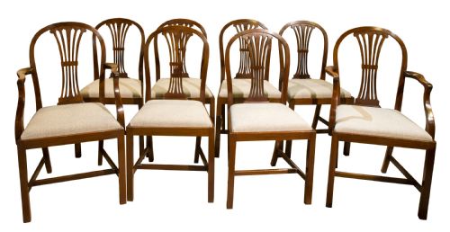 Set of 8 Hepplewhite Style Dining Chairs