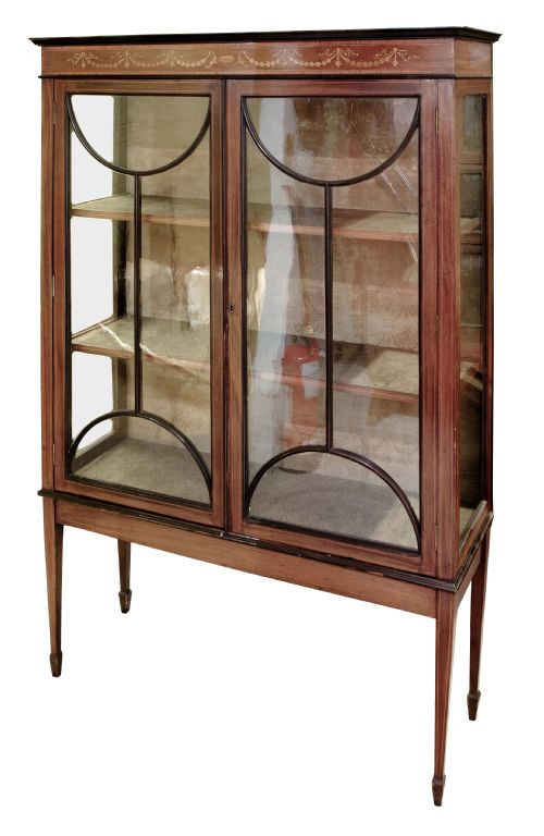 An Edwardian Inlaid Display Cabinet