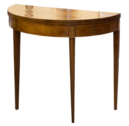 Geo III Mahogany Demi Lune Fold Over Console/tea Table