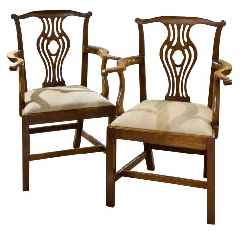 Pair of George III Mahogany Carver Chairs