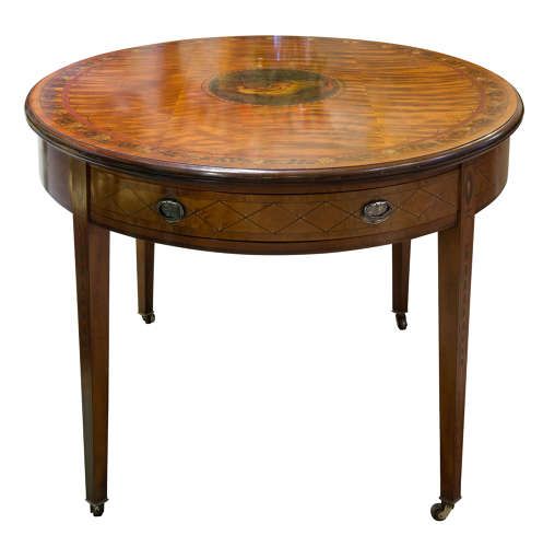 Painted Satinwood Oval Centre Table Circa 1890