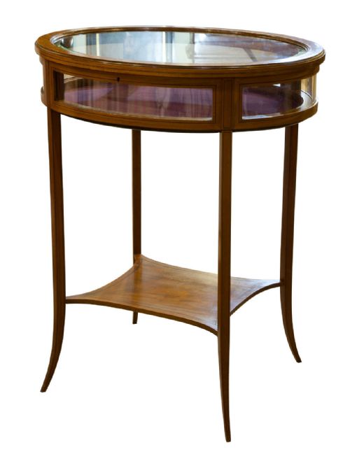 19thc Sheraton Style Satinwood Bijouterie Display Table