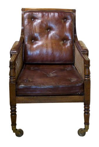 Regency Mahogany & Cane Library Bergere Chair