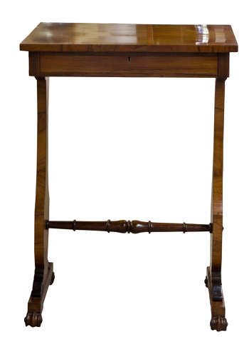 A Fine Regency Rosewood End Support Work Table