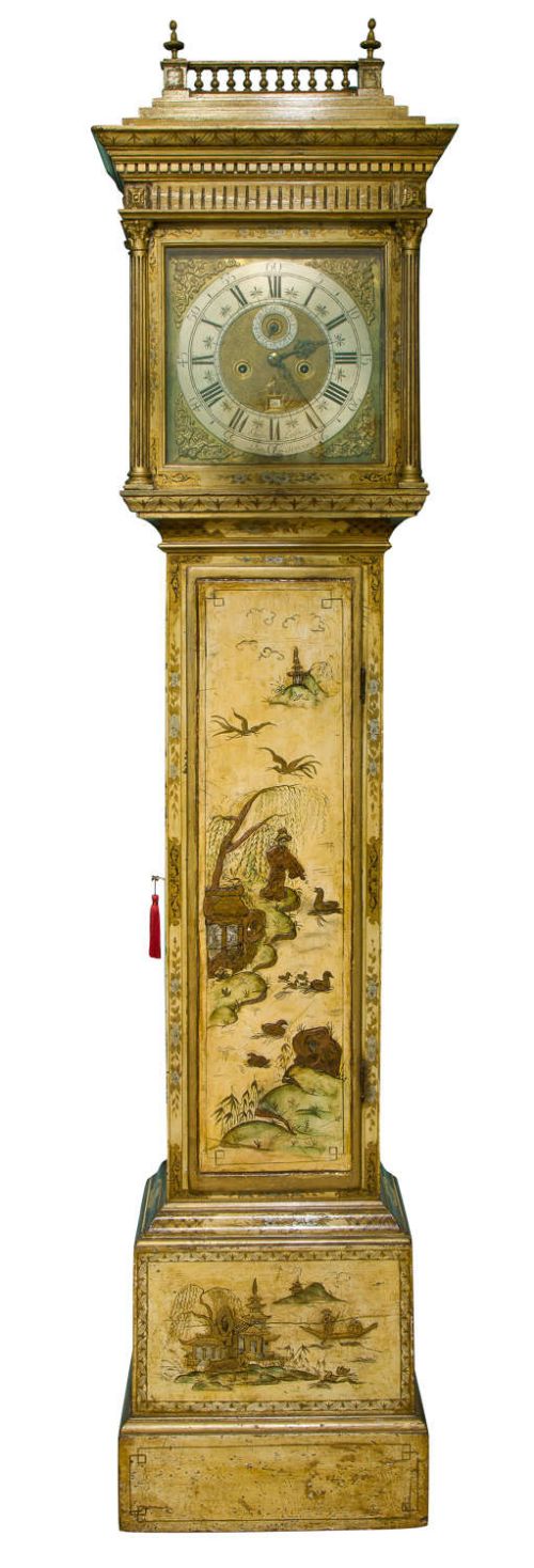 Lacquered 8 Day Brass Dial Long Case Clock