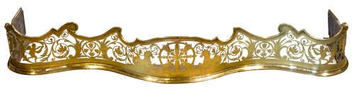 19thc Serpentine Shaped Brass Fender