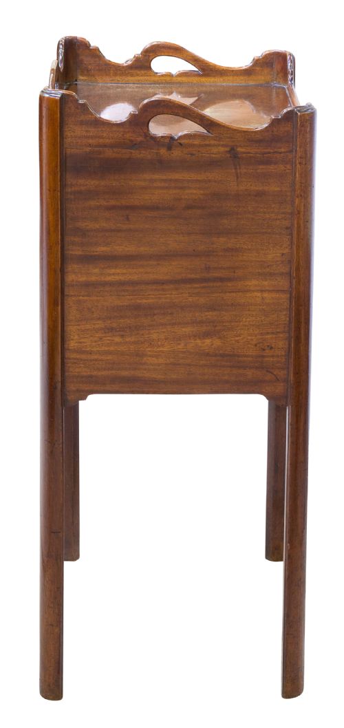 FINE UNUSUAL GEO III MAHOGANY TAMBOUR NIGHT STAND - ADDITIONAL PHOTO 4