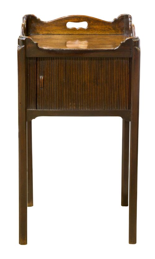 GEO III MAHOGANY TAMBOUR NIGHT TABLE - ADDITIONAL PHOTO 1