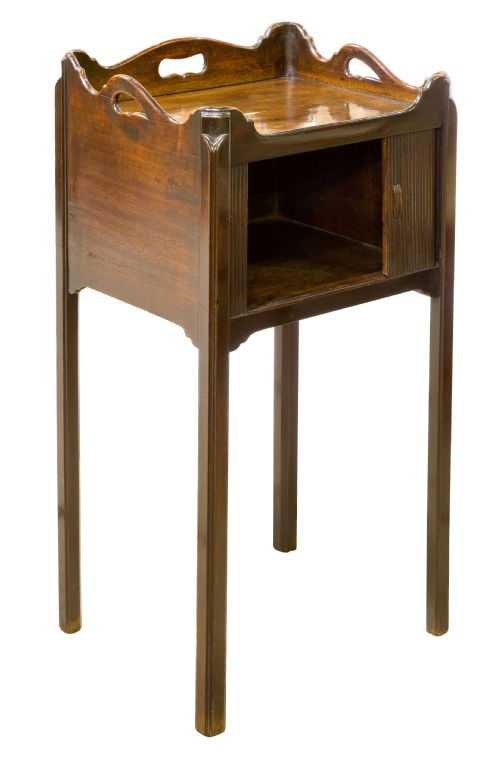 GEO III MAHOGANY TAMBOUR NIGHT TABLE - ADDITIONAL PHOTO 2