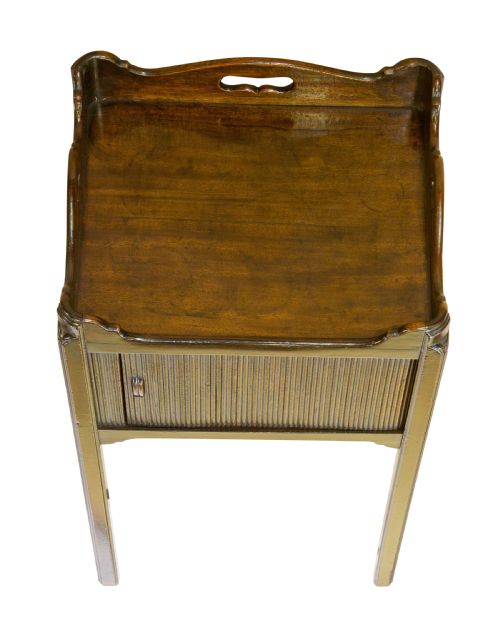 GEO III MAHOGANY TAMBOUR NIGHT TABLE - ADDITIONAL PHOTO 4