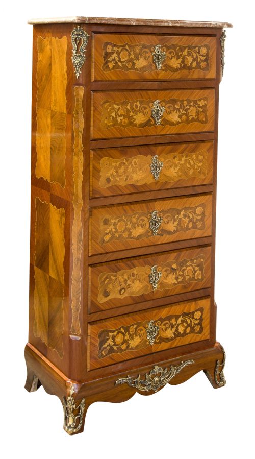 French Louis Xv Style Chest of 6 Drawers