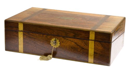 Brass Mounted William IV Rosewood Campaign Lap Desk