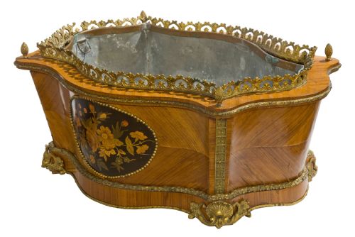 19thc French Metal Mounted Jardiniere
