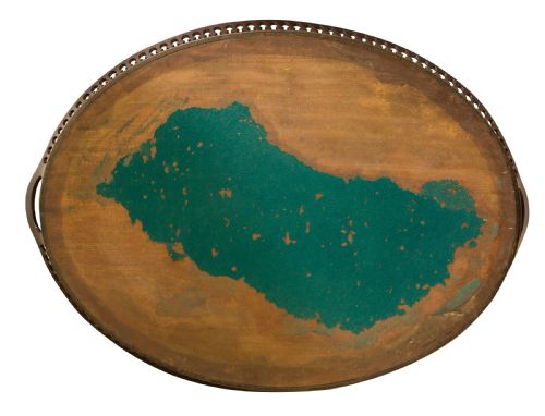 19THC MAHOGANY OVAL GALLERIED TRAY - ADDITIONAL PHOTO 3