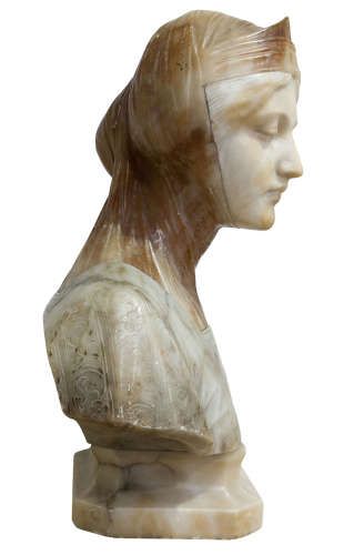 fig 1. A fine Italian Carved Bust of Beatrice by Professor Ginseppe Bessi
