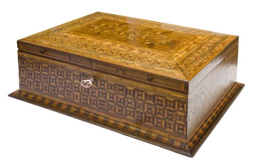 Mid 19thc Parquetry Casket