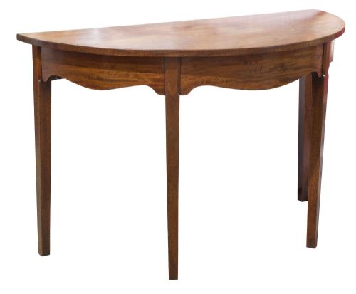 George III Mahogany Demi Lune Side Table