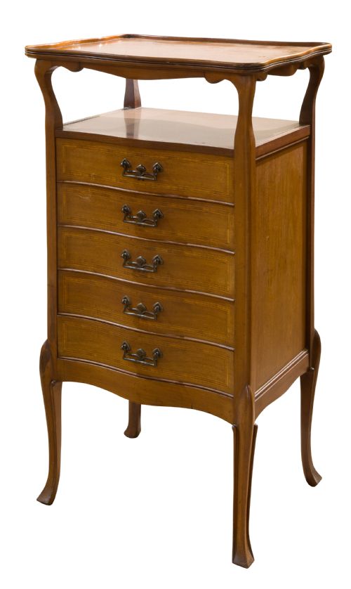 Edwardian String-inlaid Music Cabinet