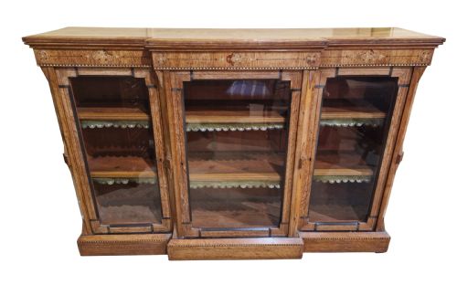 Golden Oak Breakfront Cabinet