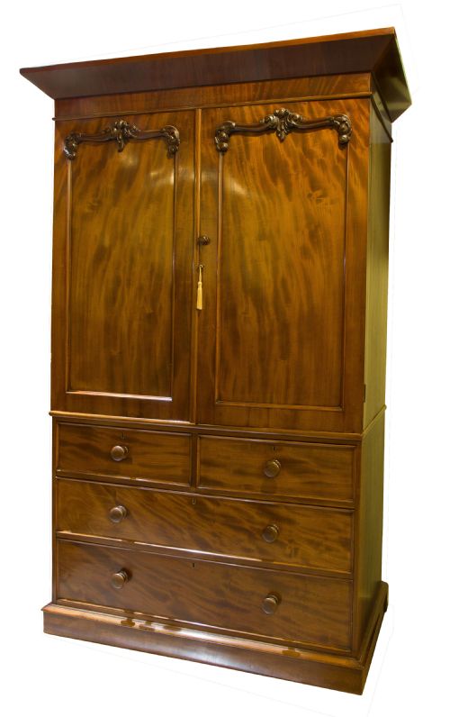 Victorian Mahogany Linen Press