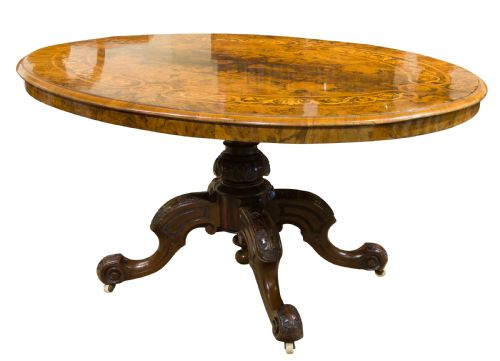 Exceptional Victorian Oval Walnut Centre Table
