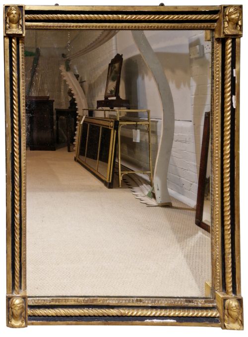 Regency Rectangular Ebonised & Gilt Wall Mirror