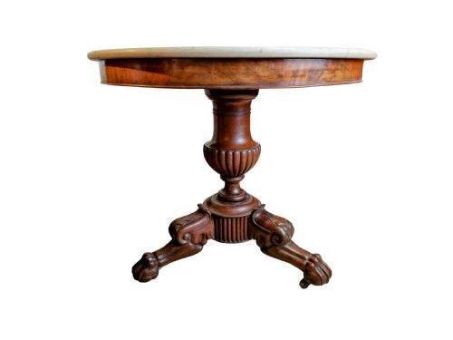 Mid 19thc French Gueridon Table with Marble Top