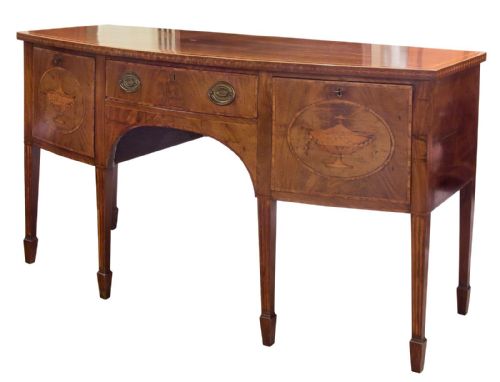 19thc Bowfronted Mahogany Sideboard