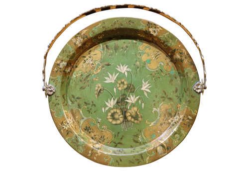 REGENCY GREEN PAPIER MACHE DISH