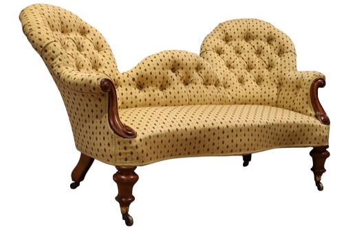 VICTORIAN DOUBLE SPOONBACK CHAISE LONGUE - ADDITIONAL PHOTO 2