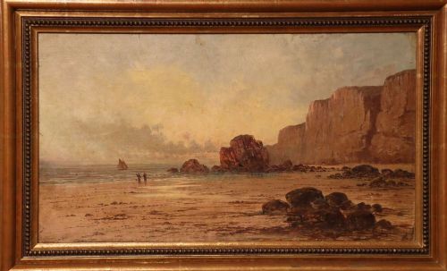 19THC COASTAL SCENE OIL ON CANVAS - ADDITIONAL PHOTO 3