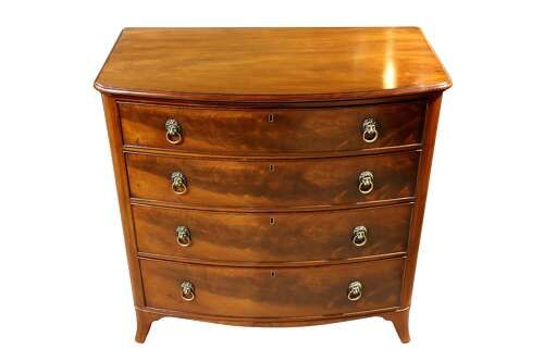 fig 1. Victorian Mahogany Bowfronted Chest of Drawers