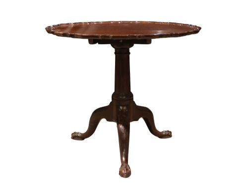 ANTIQUE MAHOGANY TILTTOP TRIPOD TABLE WITH PIECRUST EDGE CIRCA 1780 - ADDITIONAL PHOTO 1
