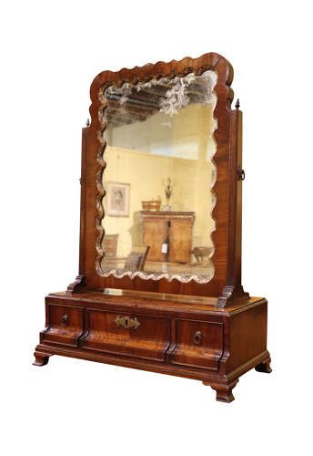 fig 1. George II Mahogany Toilet Mirror with Three Drawers, Circa 1740