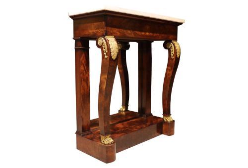19THC FRENCH MARBLE TOP CONSOLE TABLE - ADDITIONAL PHOTO 3