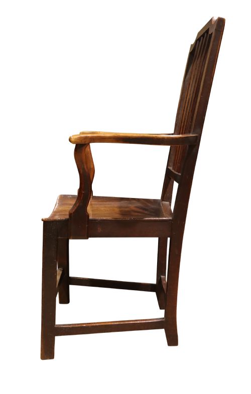 A VERNACULAR GEORGIAN ELM GRANDFATHER ARMCHAIR - ADDITIONAL PHOTO 2