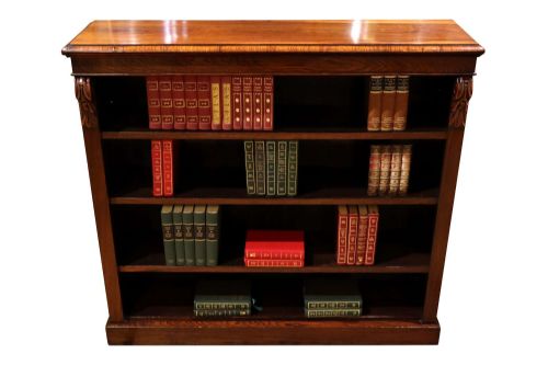 MID 19TH CENTURY ROSEWOOD OPEN BOOKCASE WITH CARVED CORBELS CIRCA 1850 - ADDITIONAL PHOTO 1