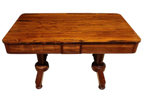 FINE WILLIAM IV FIGURED ROSEWOOD WRITING TABLE LIBRARY DESK C1835 - ADDITIONAL PHOTO 1