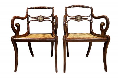 PAIR OF FINE ENGLISH REGENCY ARMCHAIRS