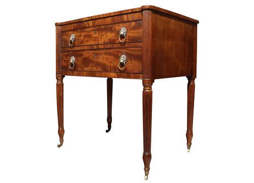 REGENCY MAHOGANY GENTLEMAN'S WRITING TABLE WITH LEATHER SLIDE C1820 - ADDITIONAL PHOTO 2