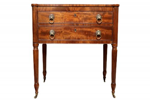 REGENCY MAHOGANY GENTLEMAN'S WRITING TABLE WITH LEATHER SLIDE C1820 - ADDITIONAL PHOTO 5