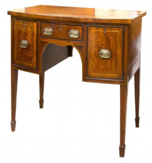 A Rare Small George III Mahogany and Purpleheart Banded Bow-front Sideboard, Circa 1760