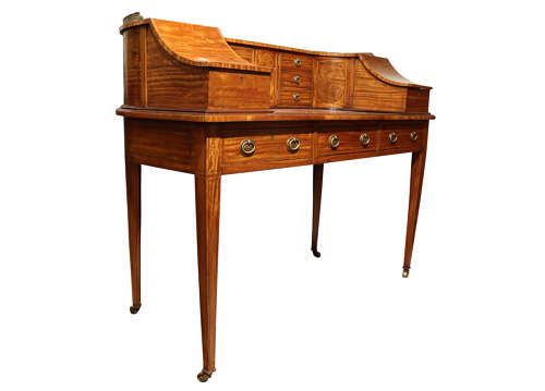FINE EDWARDIAN SATINWOOD CARLTON HOUSE DESK INLAID CIRCA 1900 - ADDITIONAL PHOTO 5